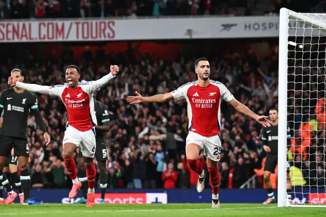 Mikel Merino celebrates