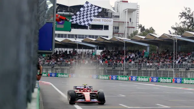 carlos sainz winning the mexico grand prix