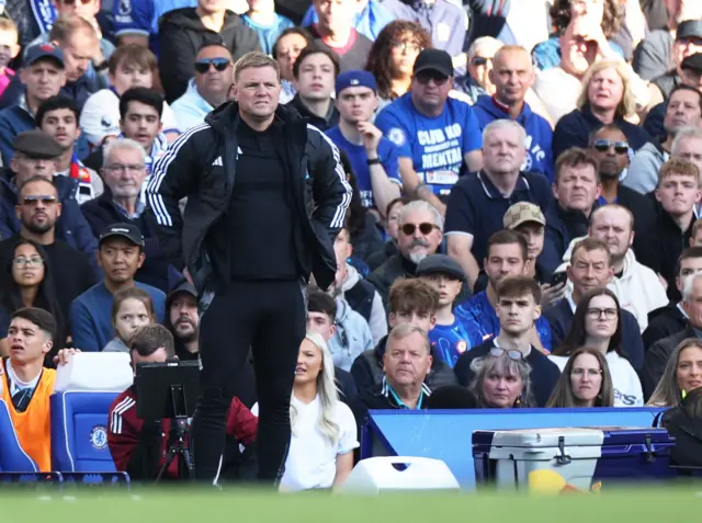 Eddie Howe watches from the bench