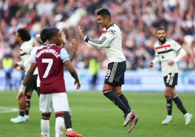 Casemiro celebrates his equaliser