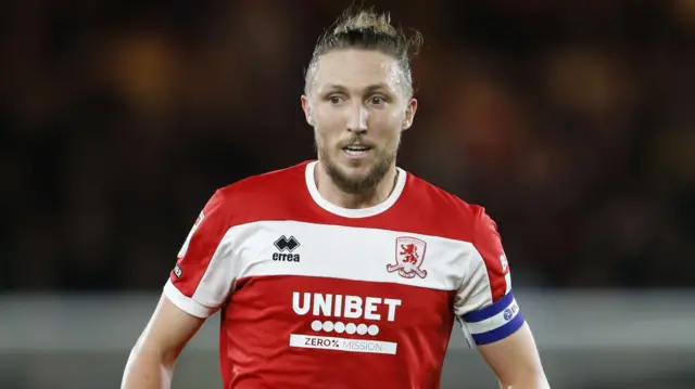 Luke Ayling playing for Middlesbrough