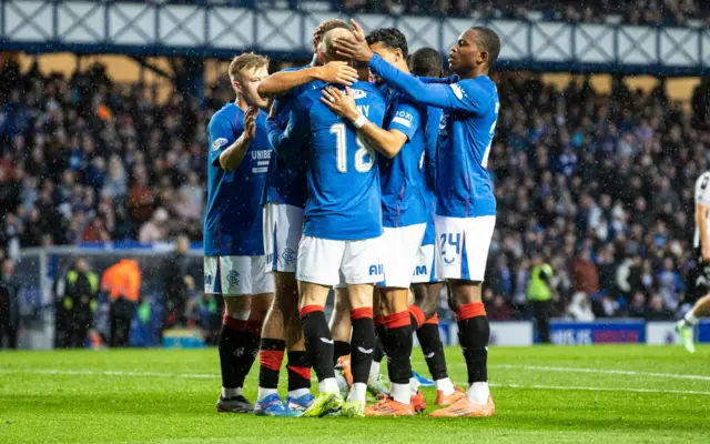 Rangers players celebrate