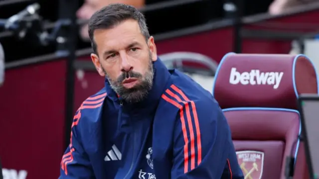 Ruud van Nistelrooy was on the Manchester United bench at West Ham