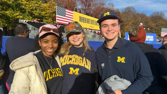 Michigan students at a Harris rally