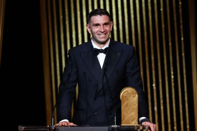 Aston Villa's Argentinian goalkeeper Emiliano Martinez