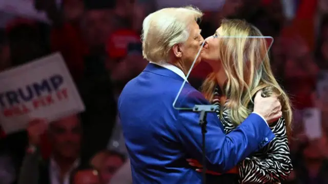 Melania Trump made a surprise appearance at her husband Donald Trump's rally in New York on Sunday