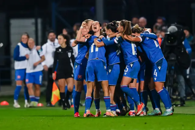 Slovakia players celebrate last Friday