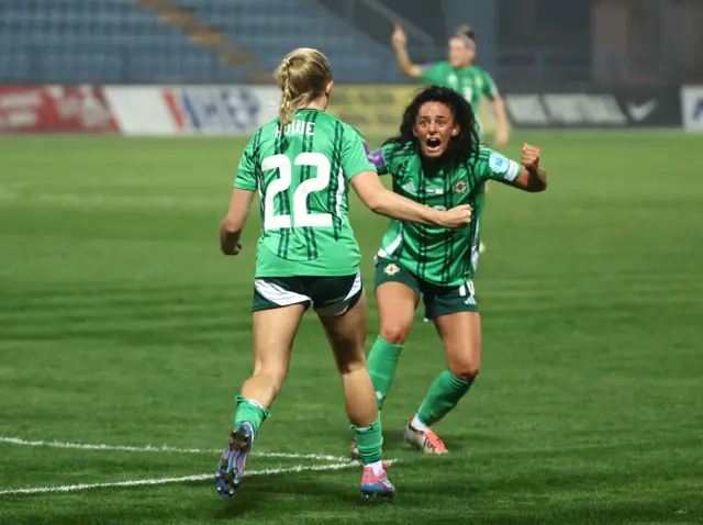 Casey Howe and Louise McDaniel celebrate