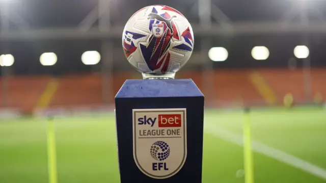 A football on an EFL plinth