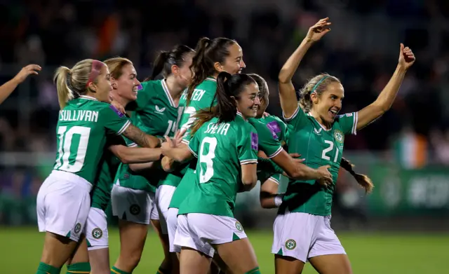 Julie-Ann Russell celebrates her goal