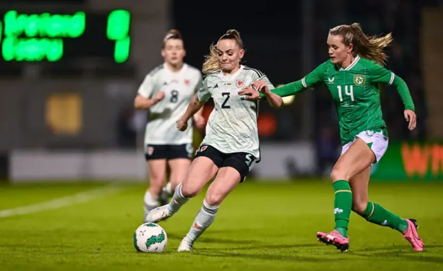 Lily Woodham during Wales' friendly win over Republic of Ireland earlier this year