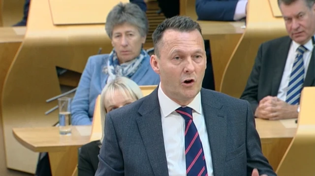 Russell Findlay speaking at FMQs