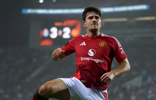 Harry Maguire celebrates