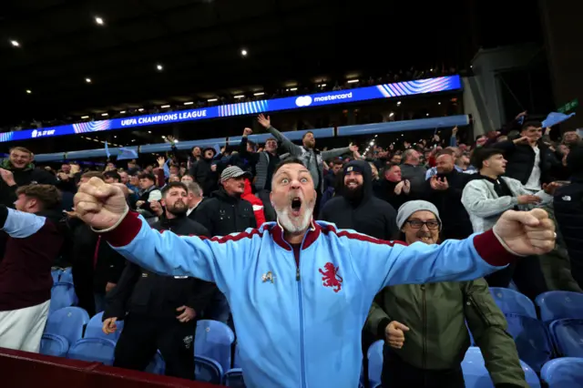 Aston Villa fans celebrate