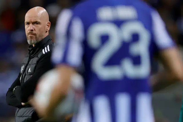 Erik ten Hag of Manchester United looks on