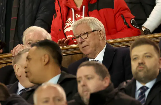 Sir Alex Ferguson, is seen in the stands