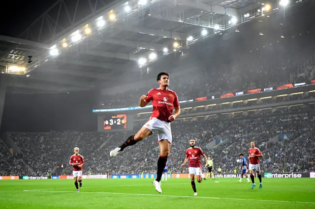 Harry Maguire celebrates