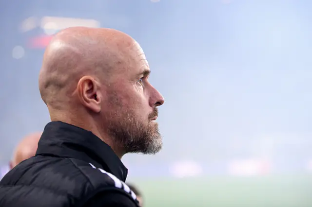 Erik ten Hag looks on