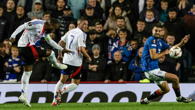 Lacazette scores against Rangers