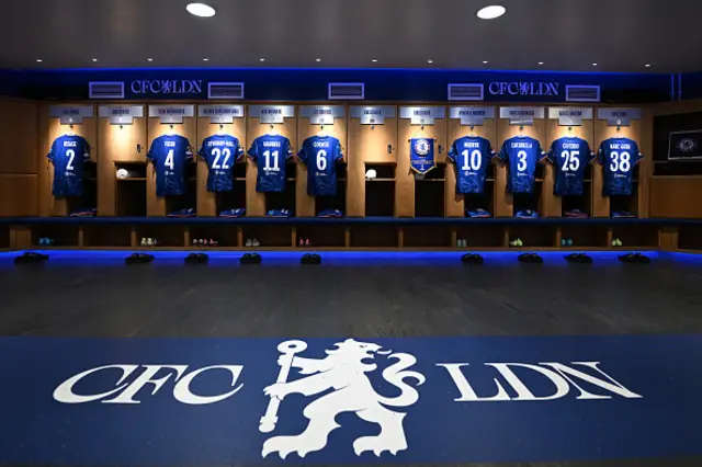 General view inside the Chelsea dressing room