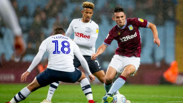 John McGinn playing for Aston Villa against Preston in October 2018