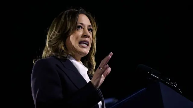 Kamala Harris, speaks during a campaign rally on the Ellipse on October 29, 2024 in Washington, DC