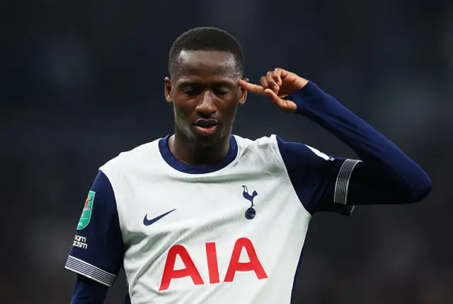 Pape Matar Sarr of Tottenham Hotspur celebrates