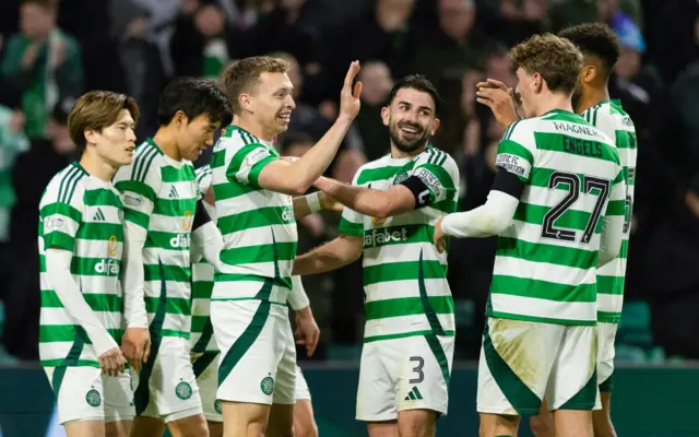 Celtic players celebrate