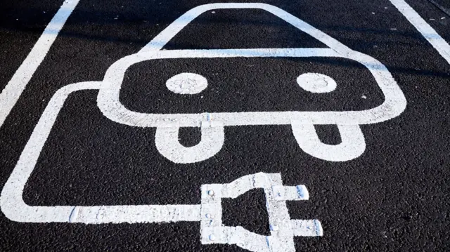 Electric car parking marker in London