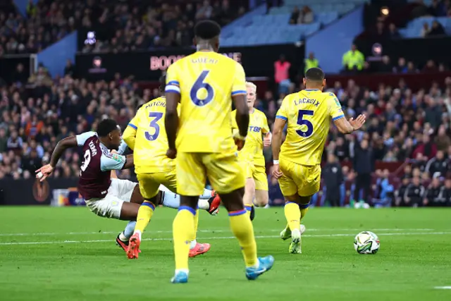 Jhon Duran of Aston Villa scores