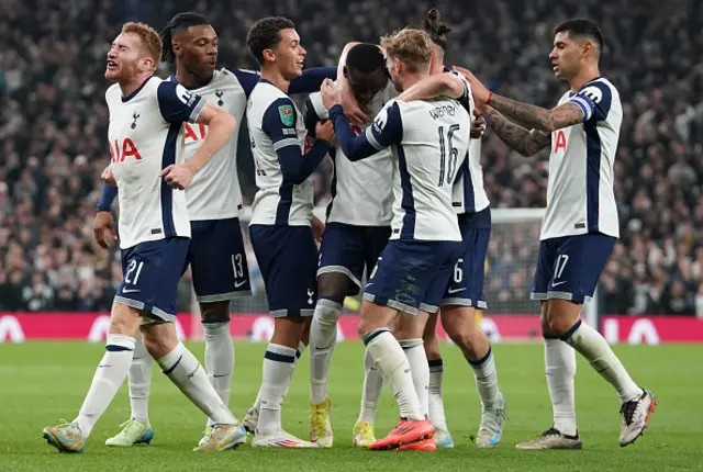 Tottenham Hotspur's Pape Matar Sarr celebrates