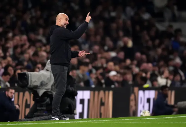 Manchester City manager Pep Guardiola on the touchline