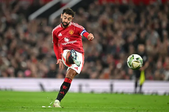 Bruno Fernandes of Manchester United scores