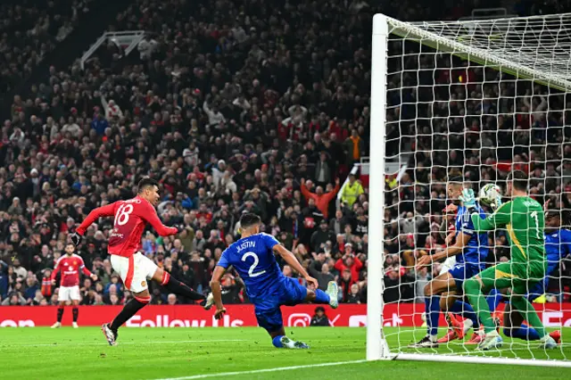 Casemiro of Manchester United scores