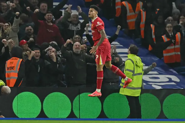 Luis Diaz celebrates