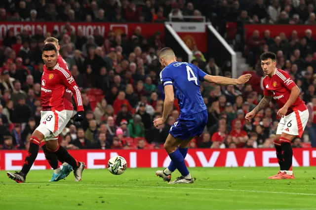 Conor Coady of Leicester City scores