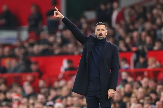 Ruud van Nistelrooy the interim head coach gestures on the touchline