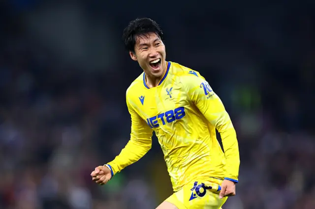 Daichi Kamada of Crystal Palace celebrates