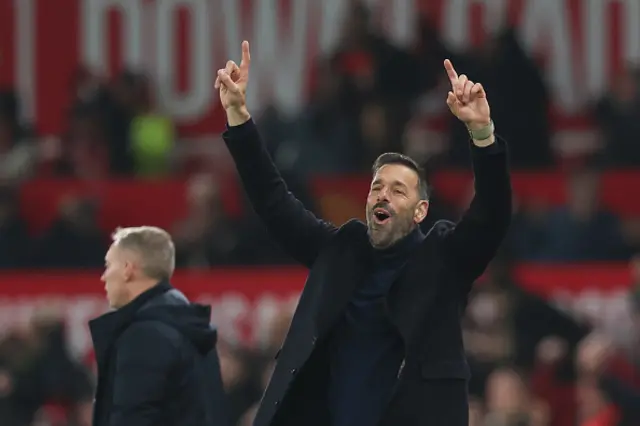 Ruud van Nistelrooy celebrates the first goal