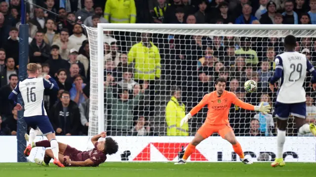 Timo Werner scores for Tottenham against Manchester City