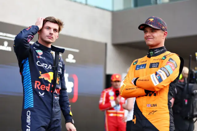 Max Verstappen and Lando Norris