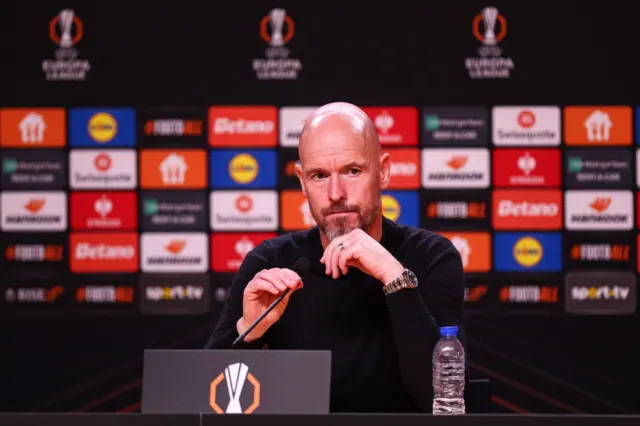 Manchester United manager Erik ten Hag in a press conference