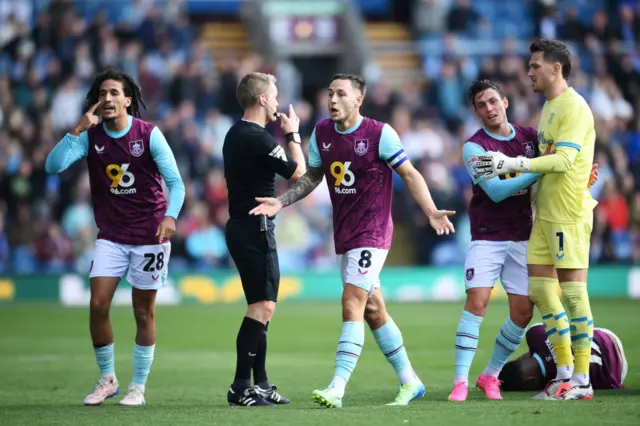 Burnley players protest