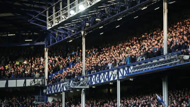 General view inside the stadium prior to the Premier League match between Everton FC and Newcastle United FC at Goodison Park on October 05, 2024 in Liverpool, England.