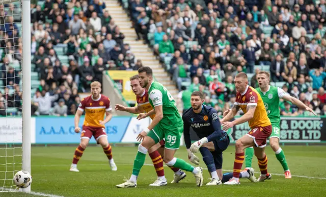 Hibernian and Motherwell players