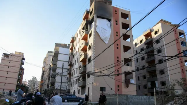 Struck apartment in Tripoli, Lebanon