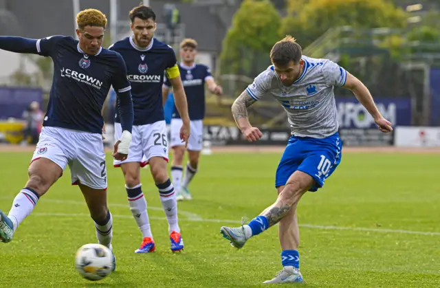 Matty Kennedy scores for Kilmarnock against Dundee