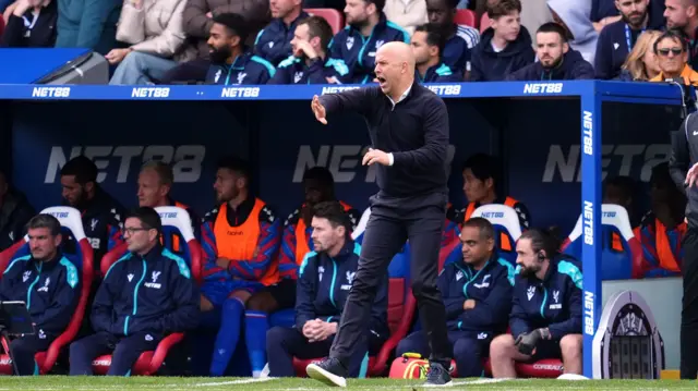 Liverpool manager Arne Slot during the Premier League match at Selhurst Park, London.