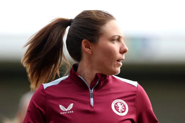 Rachel Corsie of Aston Villa warms up ahead of the Barclays Women´s Super League match