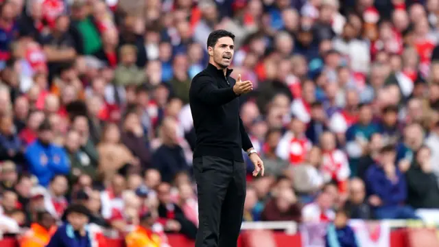 Arsenal manager Mikel Arteta during the Premier League match at the Emirates Stadium, London.